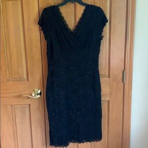 Marina black beaded and lace dress